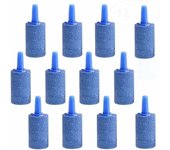 Piedra aireadora de burbujas de aire, piedra de aire para acuario, difusor de bomba mineral, para bomba de acuario y acuario de estanque hidropónico, 15 mm x 25 mm azul, 12 piezas