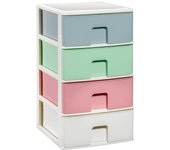 COM-FORT HOUSE  Cajonera Apilable de Plástico  Modelo Multicolor  Color Blanco Cajones de Almacenamiento Modular