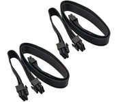 2 uds CPU ATX 8 pines macho a Dual PCIe 2X 8 pines (6 + 2) Cable de alimentación macho para fuente de alimentación Modular (60 cm + 20 cm)