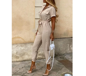 Overalls for Women Casual Lapel Lace-up Print Belt Work Jumpsuit Women One Pieces Bodysuit Women Chic and Elegant Long Jumpsuits