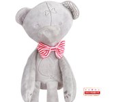 Muñeco de peluche de oso relajante con pajarita para bebé durmiendo