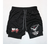 Anime Baki Hanma Gym Shorts Men Women Fitness Manga Print 2 in 1 Sports Performance Shorts Workout Quick Dry Mesh Short Pants
