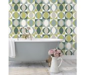 Muestra DIN A4 de Papel pintado vinílico ecológico geométrico estilo retro con textura - Hedron Hall 680632 de GAULAN