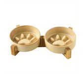 pet Cat Bowl, Dog Bowl, Slow Food Bowl, Ceramic Medium sized Dog and Puppy Dog Anti Choking and Anti Overturning Bowl