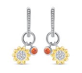 Pendientes de Airo de Plata de Ley 2023 100% para Mujer, Aretes de Girasol de Circuito cúbica, 925