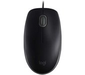 Logitech b110 silent raton usb 1000dpi - 3 botones - silencioso - uso ambidiestro - cable de 1.80m - color negro