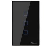 Interruptor de Pared Inteligente Sonoff T3us3c 3-gang Wifi - Negro