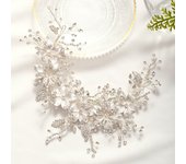 Wedding Headband Silver Color crystal Tiara Handmade Bride Headdress Flower Leaf Hair Jewelry Headband Bride Hair Accessories