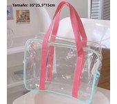 Cream Color Large-capacity Pvc Swimming Transparent Water Beach Bag Shoulder Bag Storage Bag Wash Bag Purse