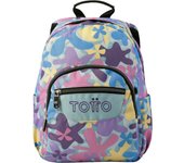 Totto España Mochila Escolar Flores Hawaianas - Tempera para Niños de 4 a 6 Años
