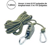 5m 1pc Reflective Camping Tent Wind Rope Tie Down Tightener Fastening Pulley Ratchet Awning Rope Buckle Rope Tent Accessory