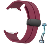 Magnetic Folding Buckle Bands for Samsung Galaxy Watch Ultra Sports Silicone Strap Galaxy Watch 7 Ultra 47mm Breathable Bracelet