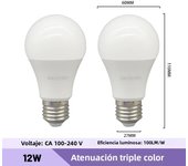 2pcs Energy saving 3 Color Temperature Bulb AC110V 220V E27 B22 18W 24W CCT Memory Function Color Temp Reset Light for Bedroom