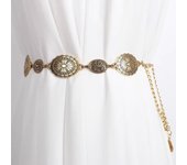 Western Belts for Women Metal Chain Belt Cowgirl Country Chain Belts Adjustable Concho Belt for Sweaters Dresses Jeans