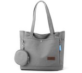 Bolso grande para Mujer, Bolso de Mano para Mujer, Bolso de Mano con Cremallera, Bolsa de tela de Lona PARA EL Día