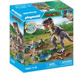 T-REX Y RASTREADOR CON MOTOCICLETA DE PLAYMOBIL