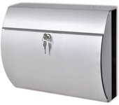 vidaXL Buzón alargado portaperiodicos correos carta de acero inoxidable Dimensiones 31 x 10.5 x 33.5 cm, 30 x 12 x 40 cm, 37.5 x 13 x 31 cm