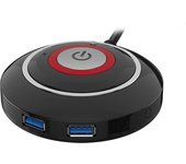 Teucer  Desktop Computer Power Switch Button With Dual USB Audio PC Host External Start Button Paste Type Swich