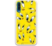 Funda original compatible con Samsung Galaxy A50 - A50s - A30s - Patron Ojos Piolin Amarillo