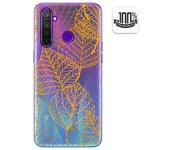 Tumundosmartphone Funda Gel Transparente para Realme 5 Pro diseño Hojas Dibujos