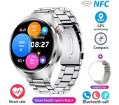 Reloj inteligente deportivo popular con pantalla redonda, Bluetooth, llamadas, resistente al agua, asistente de voz