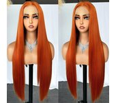 13x6 Synthetic Lace Front Wigs Long Straight Wigs Pre Plucked Free Part Natural Black Lace Frontal Wigs Put On Go Glueless Wigs