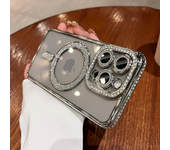 Fashion Glitter Diamond Clear Phone Case For iPhone 15 14 13 12 11 Pro Max 15 Plus Magnetic For Magsafe Wireless Charge Cover