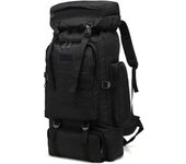 Mochila de senderismo grande 80L Mochila militar del ejército Mochila táctica Molle Mochilas impermeables Camuflaje de supervivencia para hombres Mujeres Negro