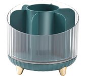 Organizador de brochas giratorio de 360°, estante para cosméticos, brochas de sombra de ojos, estuche para lápiz labial, organizadores de cosméticos para la decoración de la habitación, tocador, dormitorio y baño.