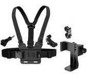 1 PC Adjustable Phone Clip Holder With Chest Strap Fixation Bracket for Sport Camera Mobile Phone Camera Black Holder Accessory