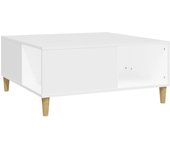 vidaXL Mesa de centro madera contrachapada 80x80x36,5 cm Blanco, Negro, Blanco brillante Mesita de Salón o Comedor o Auxiliar Mesa de Café Meuble Salón