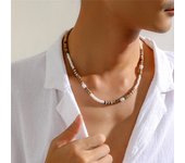 Vintage Beach Boho Surfer Coconut Wooden Chain Necklace for Men Simple Geometric Tribal Ethnic Beads Choker Neck Accessories New