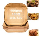 Papel para freidora de aire 16CM 100 hojas Accesorios para horno resistentes al agua y al aceite Libre de BPA Apto para freidoras de aire de 2 a 6 litros