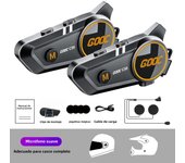 1/2x Bluetooth Motorcycle Intercom Helmet Headset BT5.3 Wireless Interphone Waterproof 300m Intercomunicador Speaker Earphone