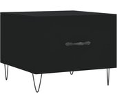 vidaXL Mesa de centro madera de ingeniería 50x50x40 cm Blanco, Negro, Blanco brillante Mesita de Salón o Comedor o Auxiliar Mesa de Café Meuble Salón