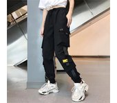Hot Big Pockets Cargo Pants Women High Waist Loose Streetwear Baggy Tactical Trouser Fashion Hip Hop Joggers Trousers Female