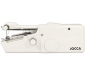 Máquina de coser de mano Jocca portátil, moderna y compacta perfecta para cualquier ocasión y apta para todo tipo de tejidos. Incluye 1 enhebrador, 3 canillas de plástico y 1 sujeta canillas.