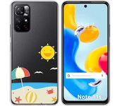 Funda Silicona Transparente para Xiaomi Redmi Note 11s 5G diseño Playa Dibujos
