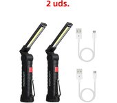 COB LED Folding Flashlight Portable Magnetic Work Light Lantern USB Rechargeable Emergency Repair Camping Torch Lamp With Hook