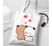 Bubu Dudu Anime Tote Bag Foldable Shopping Bag Tote Bag Aesthetic Fashion Canvas Reusable Shopping Bag Female