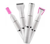 Depiladora eléctrica 4 en 1 para mujeres, afeitadora privada, recortador eléctrico de cejas, lavado con agua, depilación USB