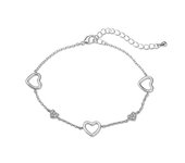 Simple Fashion Hollow Heart Charm Bracelet White Rose Gold Color Link Chain Bracelets Exquisite Party Jewelry 2023 New
