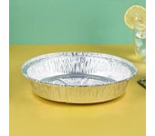 50Pcs Round Foil Trays Foil Flan Dish Silver Foil Food Container Disposable Aluminum Foil Plate Tin Foil Pie Pans for Air Fryer