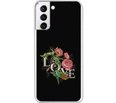 Funda compatible con Samsung Galaxy S21 Plus - S30 Plus (4G/5G) - tatoo rosa efecto bordado