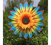 Colorful Sunflower Windmill Rotating Sunflower Wind Spinner Stake Standing Lawn Flower Pinwheel Outdoor Party Garden Yard Decor