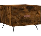 vidaXL Mesa de centro madera de ingeniería 50x50x40 cm Blanco, Negro, Blanco brillante Mesita de Salón o Comedor o Auxiliar Mesa de Café Meuble Salón