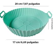 24/20cm Silicone Air Fryer Baking Basket Round Liner Reusable Airfryers Tray Pizza Plate Fried Chicken Oven Grill Pan Mat Access
