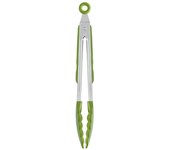 Bra - Pinzas de Cocina Prior, 28.5 cm, Acero Inoxidable y Silicona Verde, Apto Lavavajillas, Utensilio Cocina, Coger Alimentos