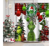 Christmas Cartoon Bathroom  Shower Curtain  Waterproof fabric bathroom Curtain With 12 Hooks Sunflower Home Deco Free Ship