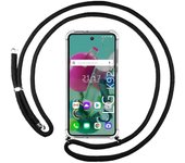 Tumundosmartphone Funda Colgante Transparente para LG K92 5G con Cordon Negro